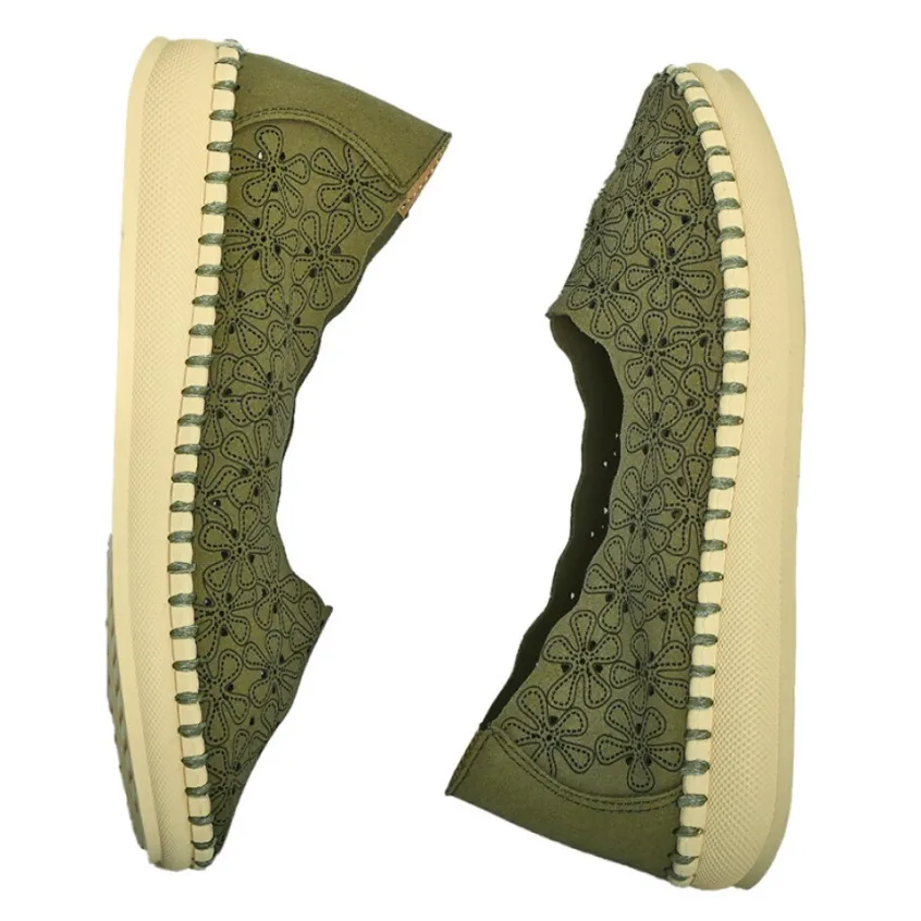 Chaussures Confort|SCALINA Ballerines Femme Kaki