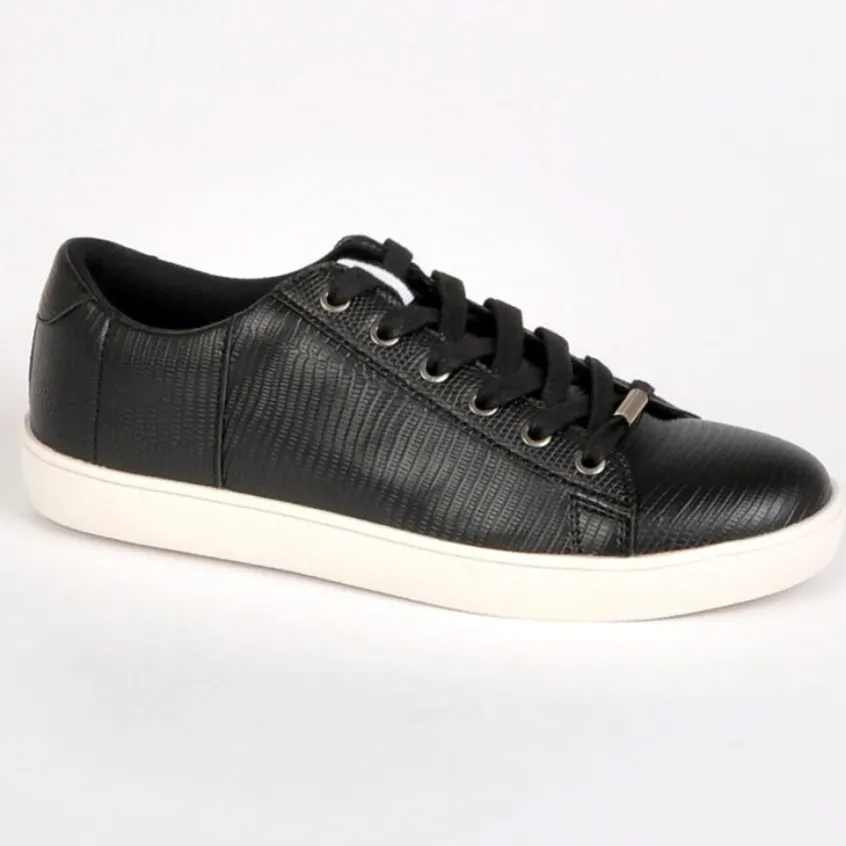 Baskets, Sneakers|STREET LIFE Baskets Avec Effet Reptile Noir