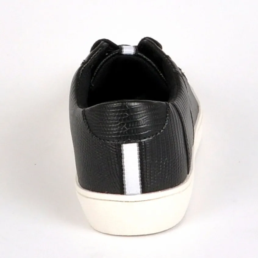 Baskets, Sneakers|STREET LIFE Baskets Avec Effet Reptile Noir