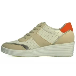 Chaussures Confort|SCALINA Baskets Compensees Femme Beige