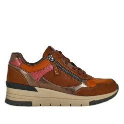 Chaussures Confort|SCALINA Baskets Confort Femme Marron Avec Zip