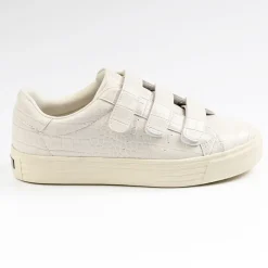 Baskets, Sneakers|STREET LIFE Baskets Femme Avec Effet Croco Blanc