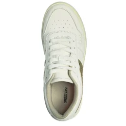 Baskets, Sneakers|STREET LIFE Baskets Femme Blanc Et Dore A Paillettes