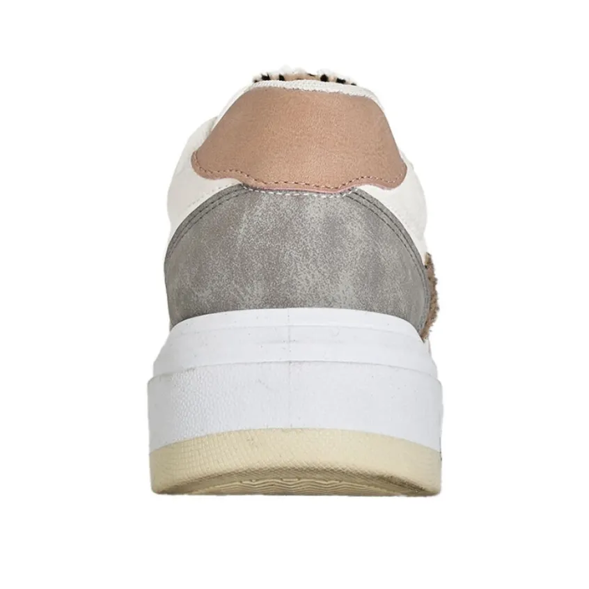Baskets, Sneakers|STREET LIFE Baskets Femme Blanc Motif Leopard