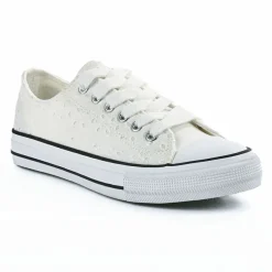 Baskets, Sneakers|STREET LIFE Baskets Femme Dentelle Blanche Broderie Anglaise