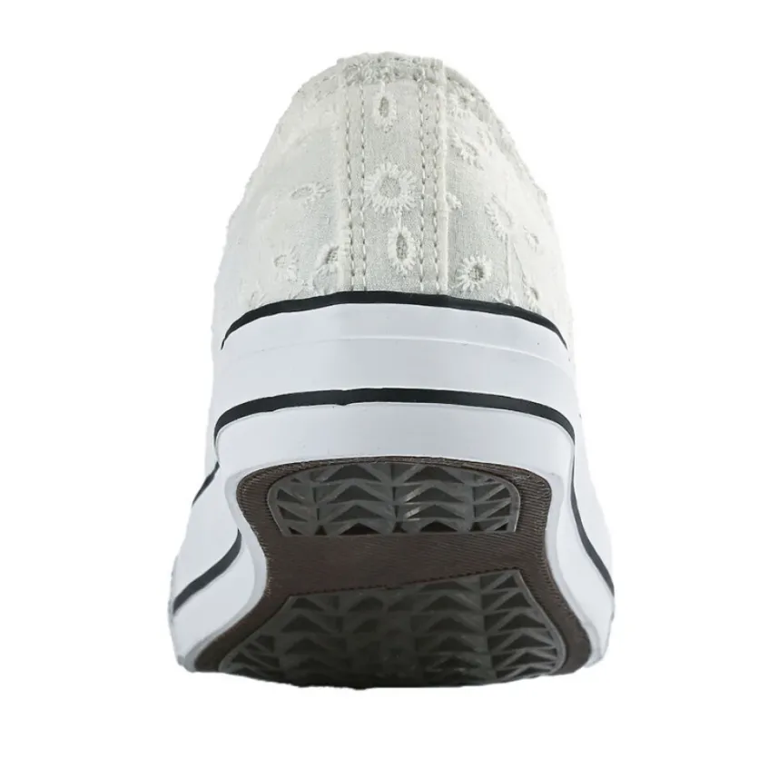 Baskets, Sneakers|STREET LIFE Baskets Femme Dentelle Blanche Broderie Anglaise
