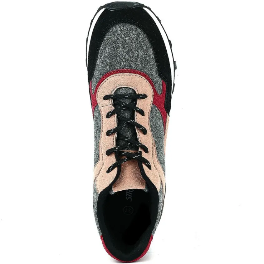 Baskets, Sneakers|STREET LIFE Baskets Femme Gris Et Rose