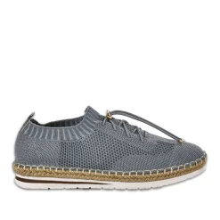 Baskets, Sneakers|STREET LIFE Baskets Femme Maille Grise Lacets Elastiques