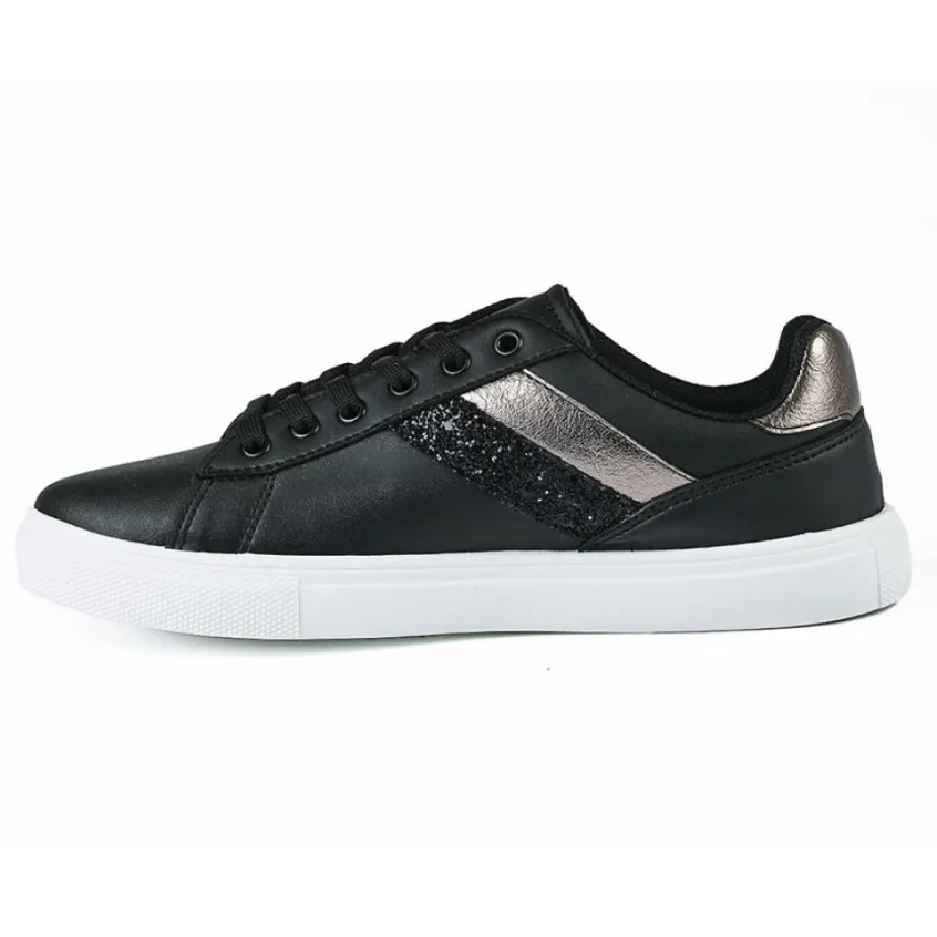 Baskets, Sneakers|STREET LIFE Baskets Femme Noir A Paillettes
