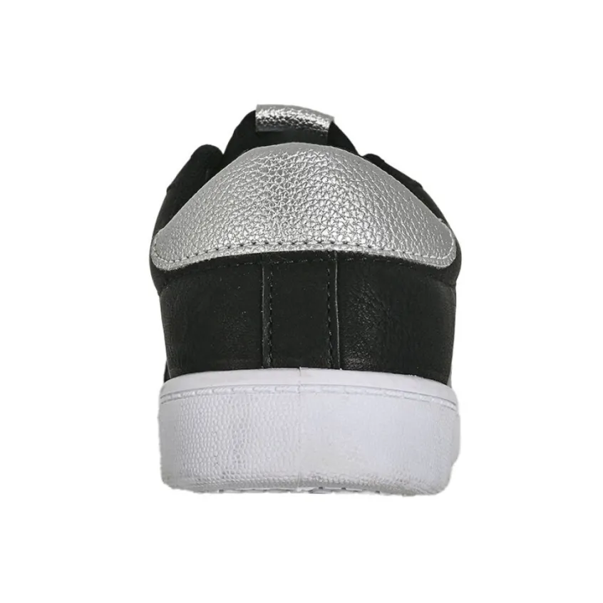 Baskets, Sneakers|STREET LIFE Baskets Femme Noir Et Argente