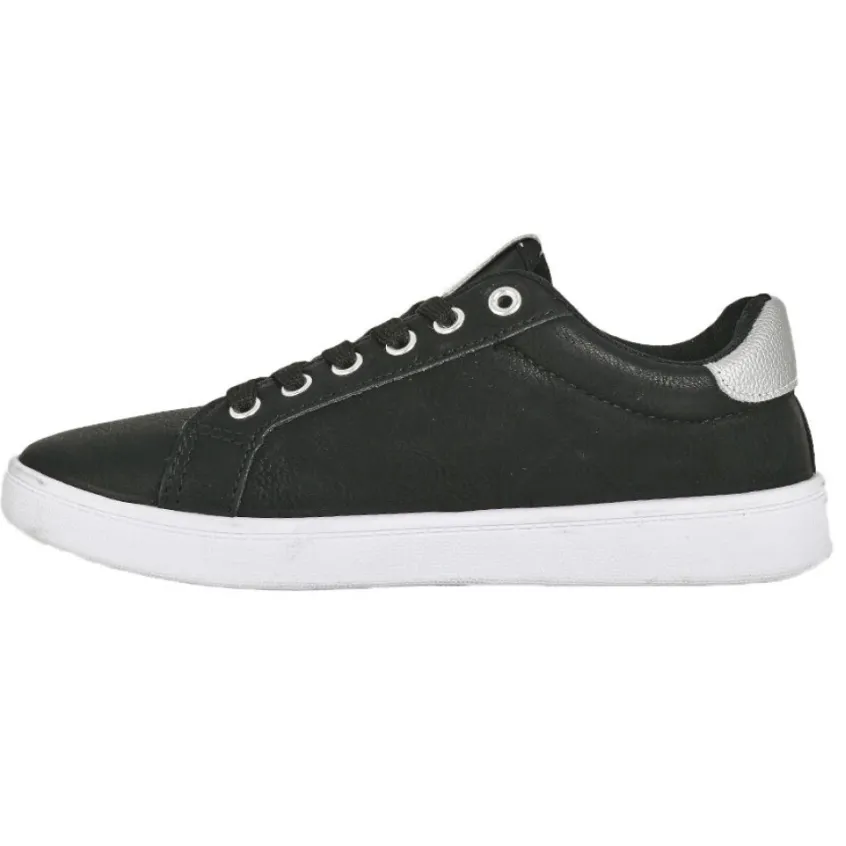 Baskets, Sneakers|STREET LIFE Baskets Femme Noir Et Argente