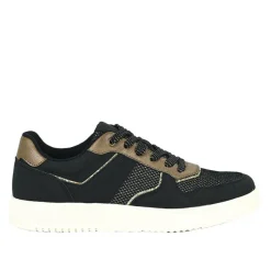 Baskets, Sneakers|STREET LIFE Baskets Femme Noir Et Dore