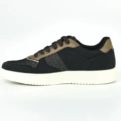 Baskets, Sneakers|STREET LIFE Baskets Femme Noir Et Dore