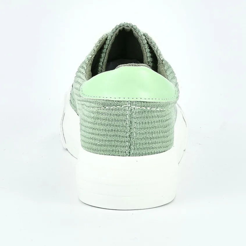 Baskets, Sneakers|STREET LIFE Baskets Femme Vert Velours Cotele