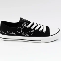 Baskets, Sneakers|MICKEY Baskets Femme En Toile Noire