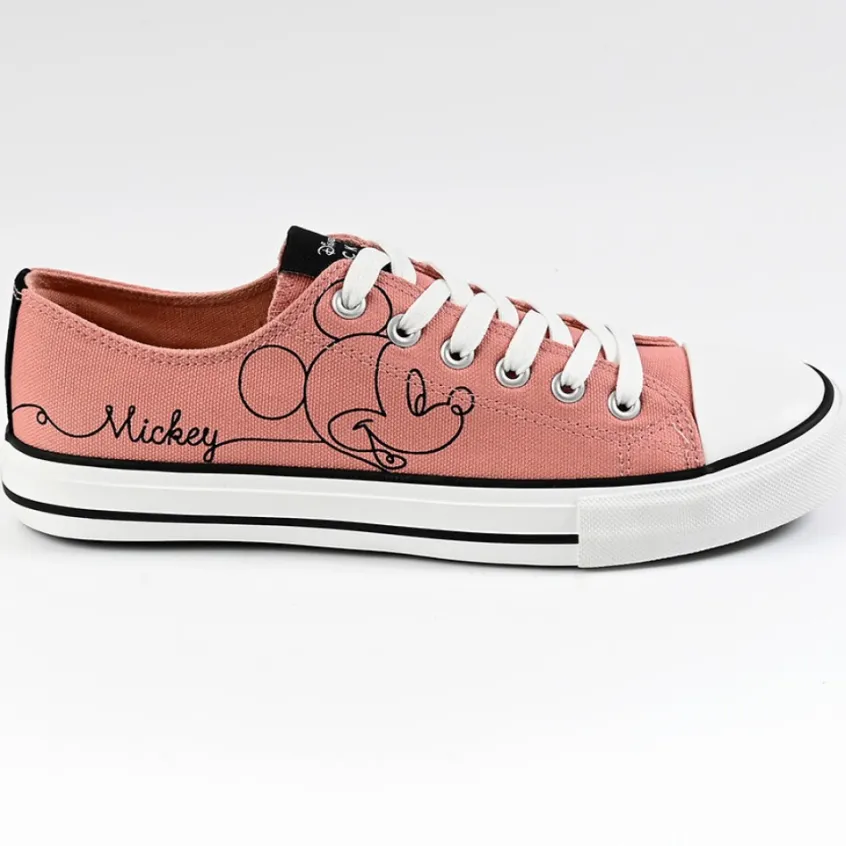 Baskets, Sneakers|MICKEY Baskets Femme En Toile Rose