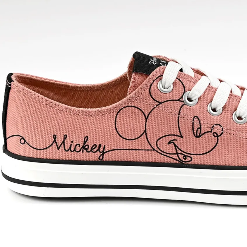 Baskets, Sneakers|MICKEY Baskets Femme En Toile Rose