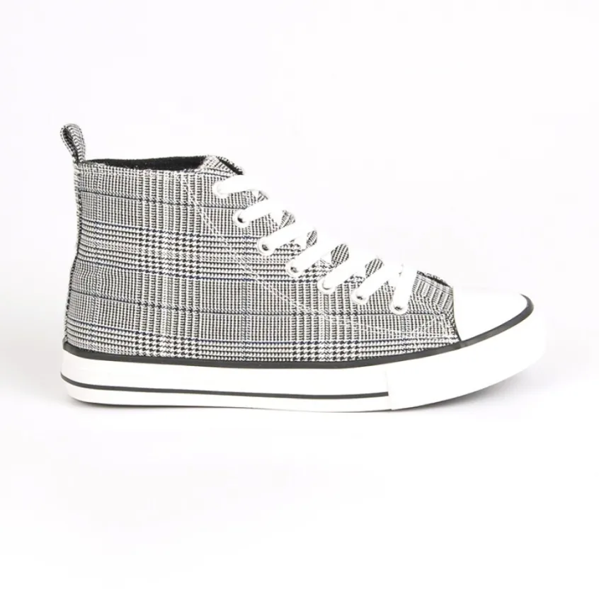 Baskets, Sneakers|STREET LIFE Baskets Montantes Femme Motif Prince De Galles