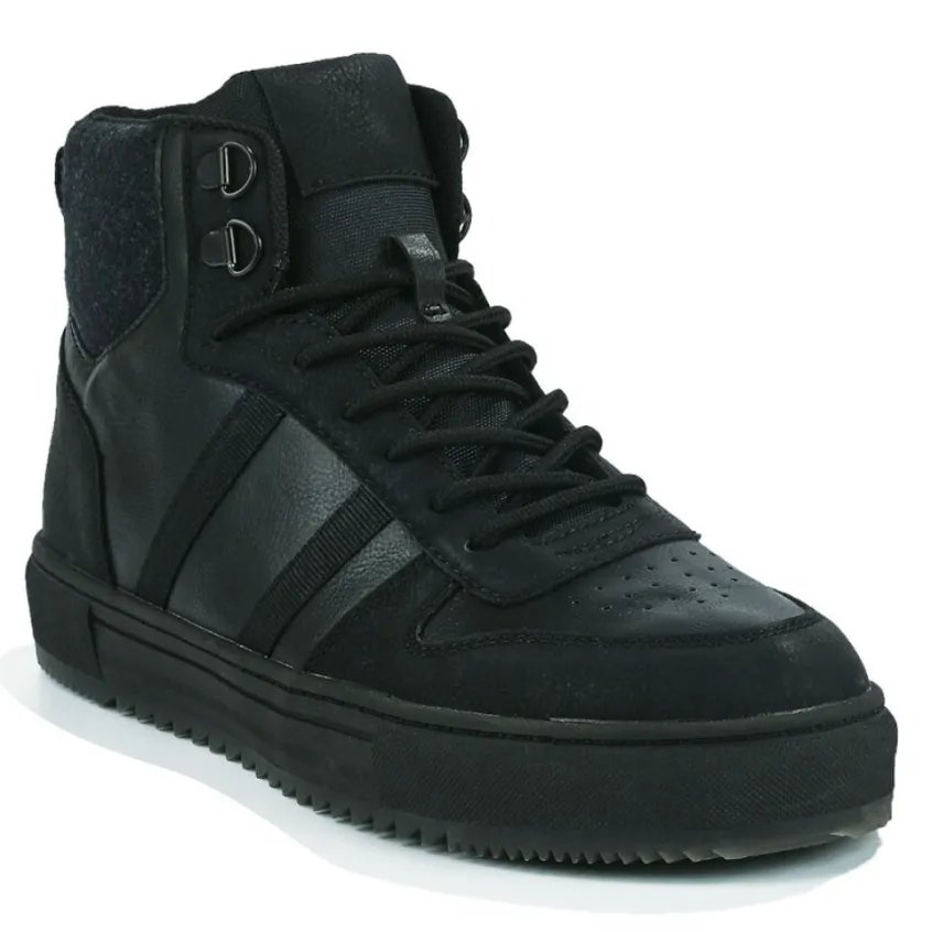Baskets, Sneakers|STREET LIFE Baskets Montantes Homme Noir