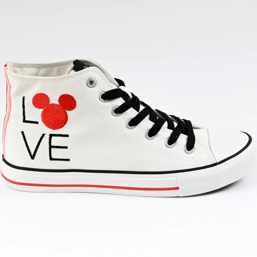Baskets, Sneakers|MICKEY Baskets Montantes Femme Blanc