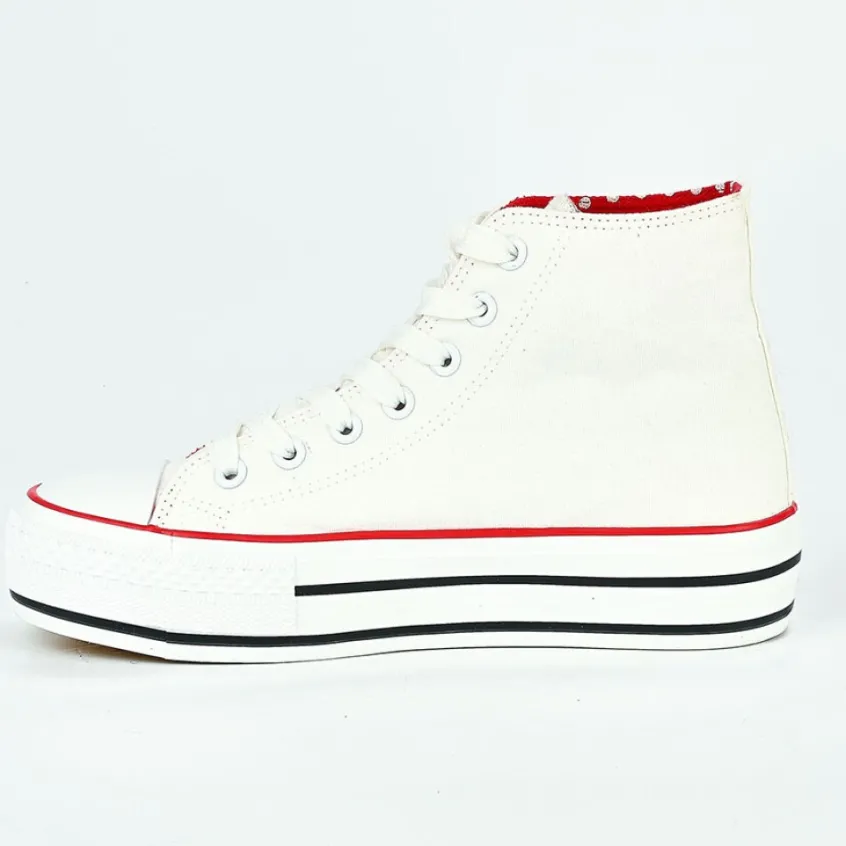 Baskets, Sneakers|MINNIE Baskets Montantes Femme Blanc
