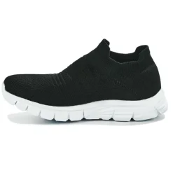 Baskets, Sneakers|STREET LIFE Baskets Ultra Legeres Femme Noir Elastique