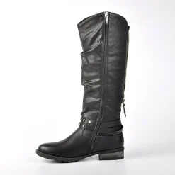 Chaussures Confort|RELIFE Bottes Plates Femme Confort Noir