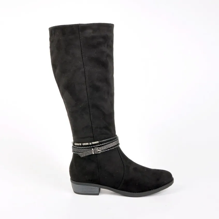 Chaussures Confort|SCALINA Bottes Plates Noir