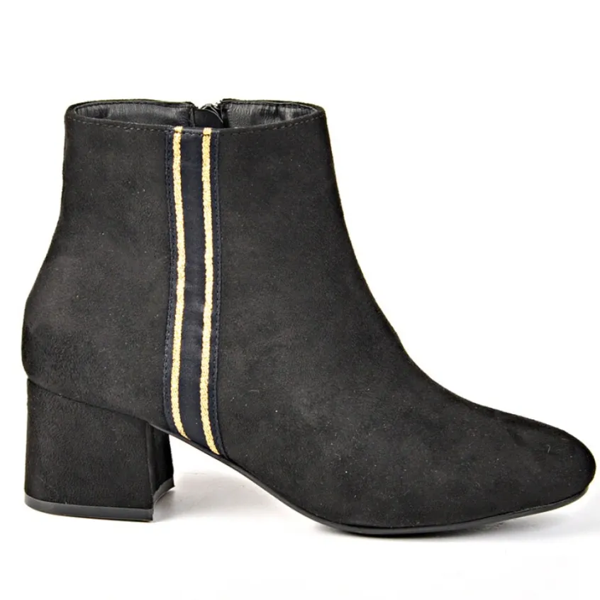 Boots, Bottines|VICE VERSA Bottines A Talons Aspect Velours Noir