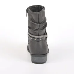 Chaussures Confort|SCALINA Bottines A Talons Avec Petits Clous Noir