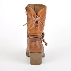 Chaussures Confort|RELIFE Bottines A Talons Femme Avec Boucle Camel