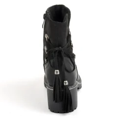 Boots, Bottines|OUTSHOES Bottines A Talons Femme Avec Pampilles Noir