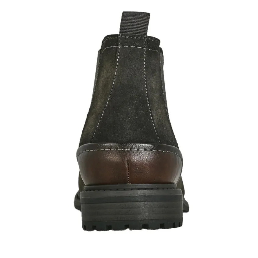 Boots, Bottines|FORTUNATO Bottines Chelsea Homme Noir Semelle Crantee
