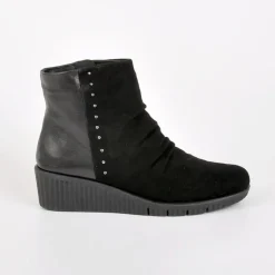 Chaussures Confort|SCALINA Bottines Compensees Semelles Souples Noir