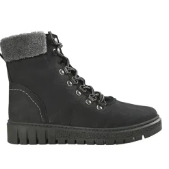 Chaussures Confort|SCALINA Bottines Femme En Cuir Noir Col Fausse Fourrure
