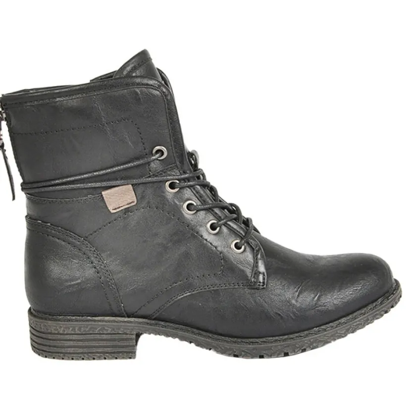 Boots, Bottines|VICE VERSA Bottines Plates A Lacets Femme Noir