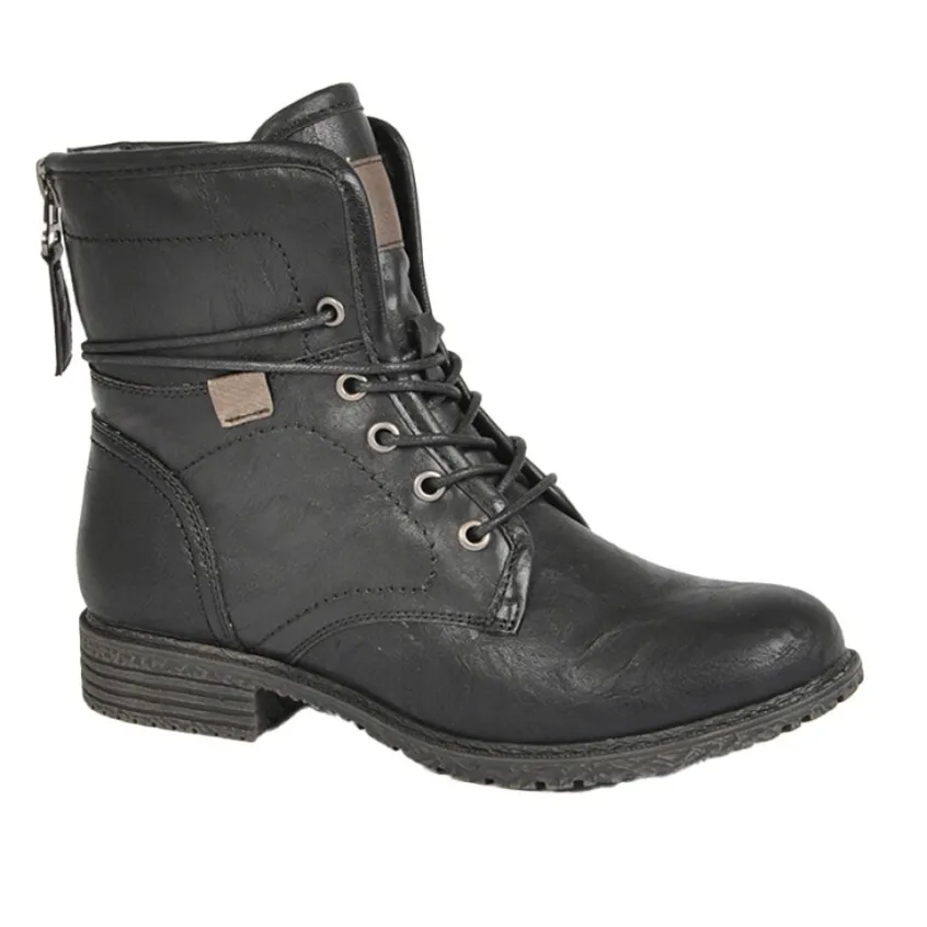 Boots, Bottines|VICE VERSA Bottines Plates A Lacets Femme Noir