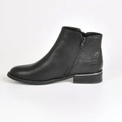 Boots, Bottines|VICE VERSA Bottines Plates Femme Avec Zip Noir