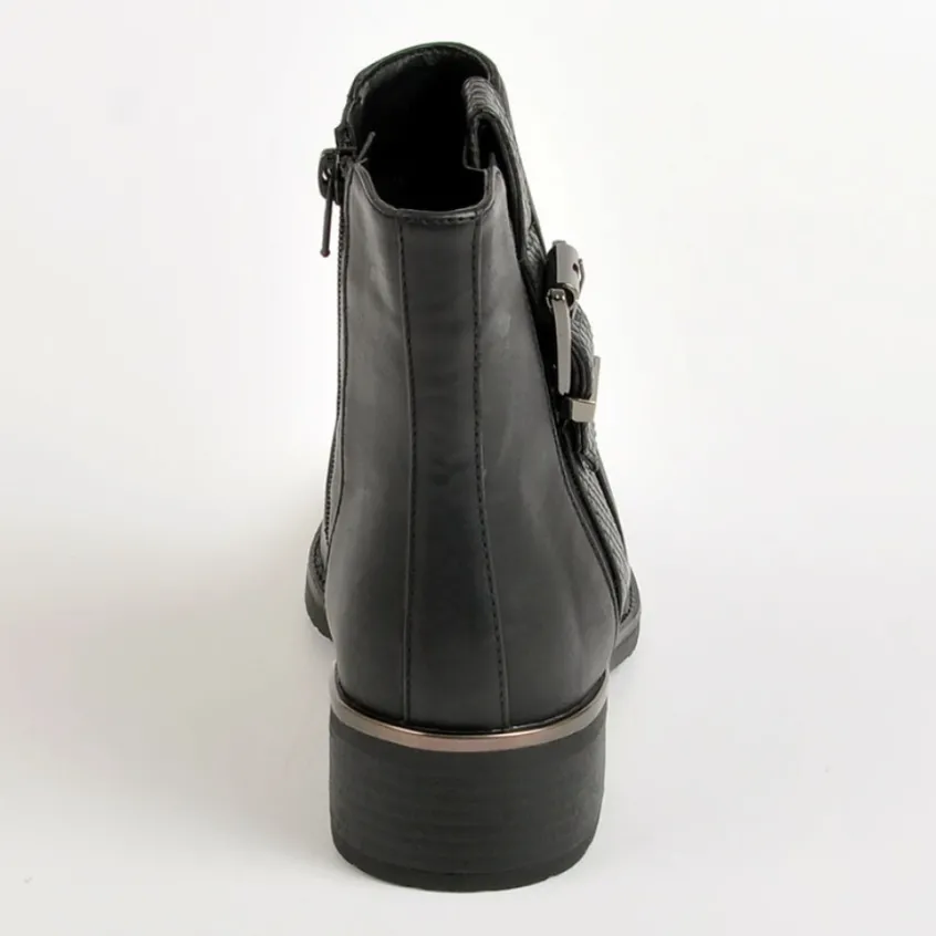 Boots, Bottines|VICE VERSA Bottines Plates Femme Bi-Matieres Noir