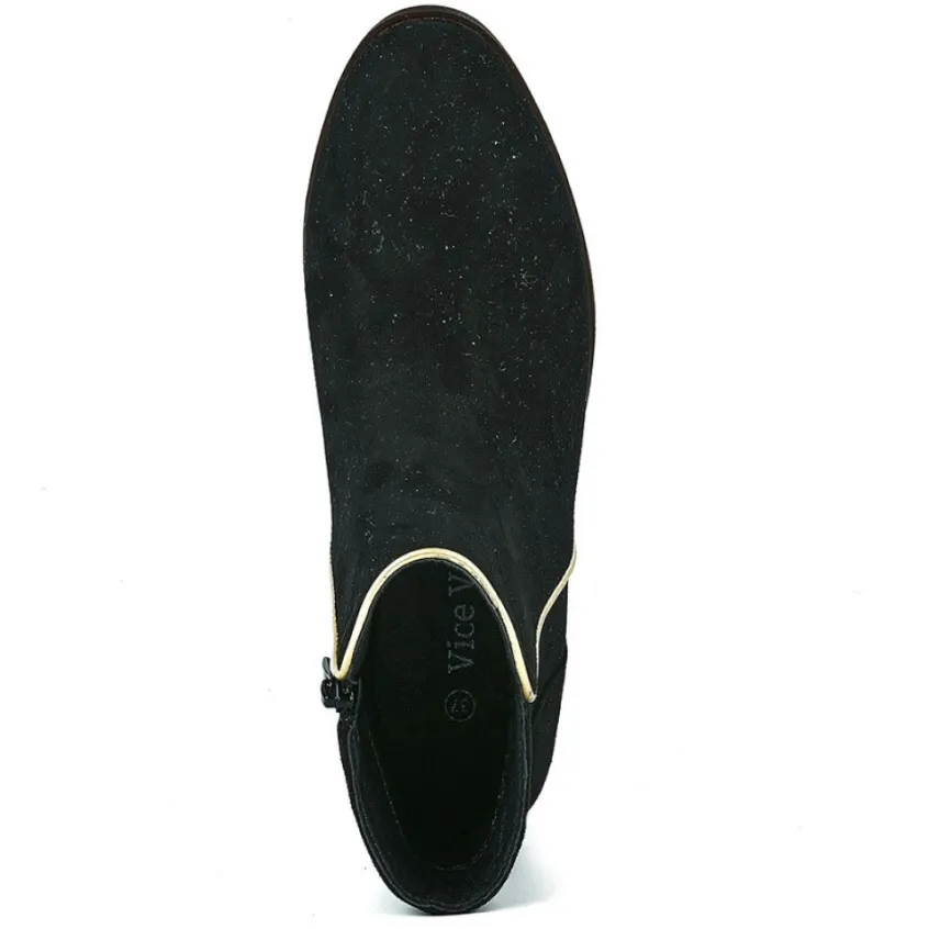 Boots, Bottines|VICE VERSA Bottines Plates Femme Noir En Suedine