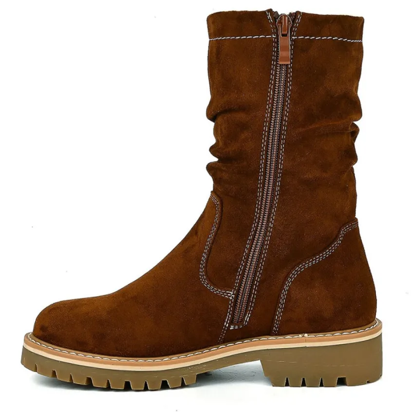Boots, Bottines|OUTSHOES Bottines Plates Femme Camel