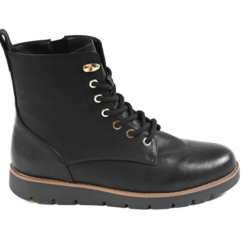 Chaussures Confort|SCALINA Bottines Plates Femme Noir