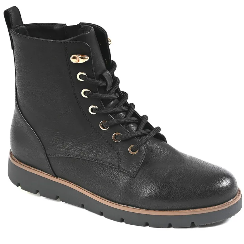 Chaussures Confort|SCALINA Bottines Plates Femme Noir