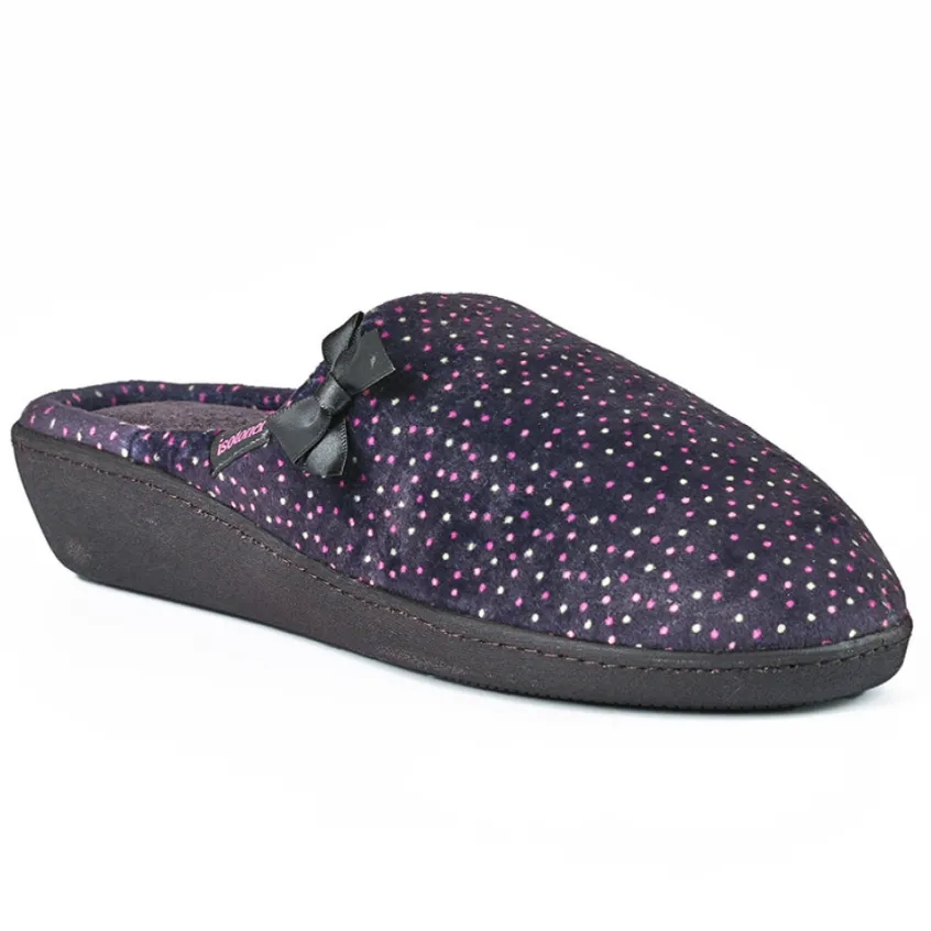 Chaussons|ISOTONER Chaussons Femme Avec Noeuds Gris