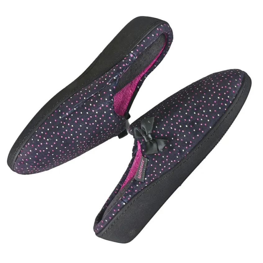 Chaussons|ISOTONER Chaussons Femme Avec Noeuds Gris
