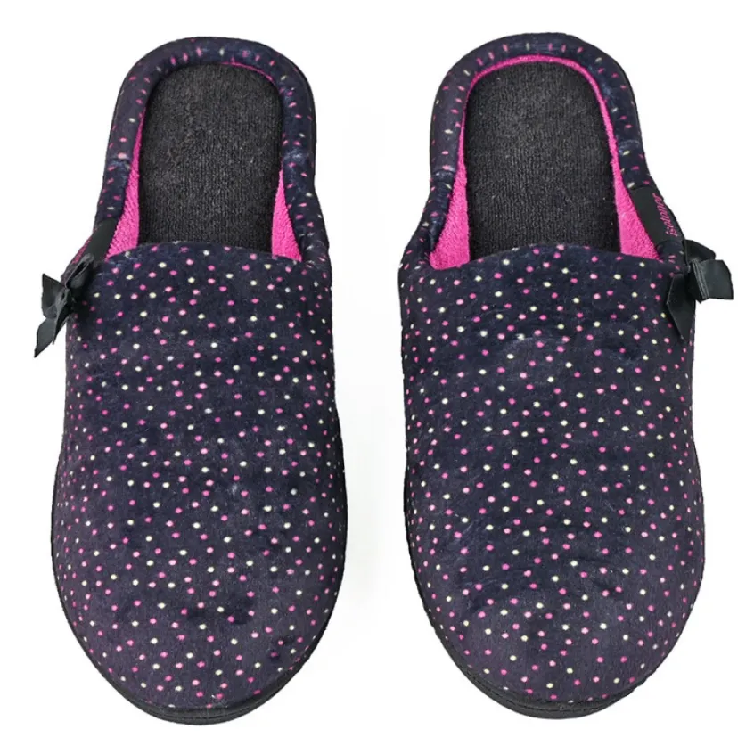 Chaussons|ISOTONER Chaussons Femme Avec Noeuds Gris