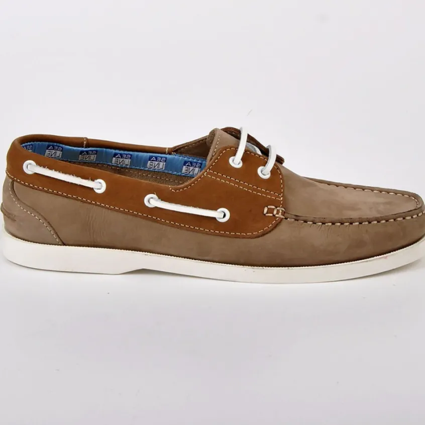 Mocassins, Chaussures Bateaux|SEALINE Derbies Homme Style Bateau Beige En Cuir