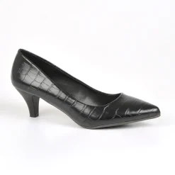 Escarpins|VICE VERSA Escarpins Femme Avec Effet Croco Noir