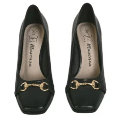 Escarpins|MASCARA Escarpins Femme Noir Bout Carre