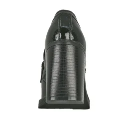 Mocassins|MASCARA Mocassins A Talon Carre Femme Vernis Noir
